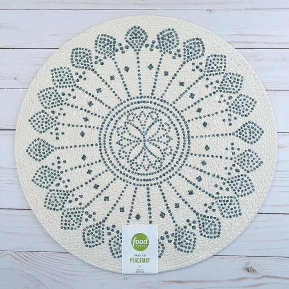 Food Network Dining Braided Placemat Centerpiece Medallion Green 5